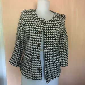 Tulle houndstooth blazer